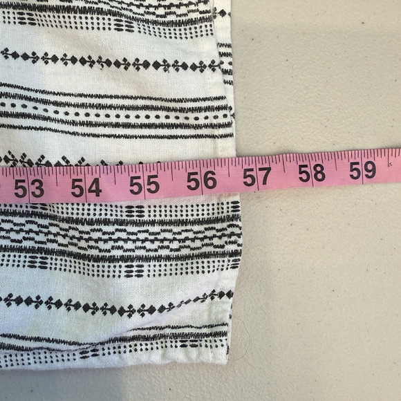 Old Navy Linen Cami Jumpsuit Womens Size L Tall White Stripe Smocked Beachy - Picture 8 of 9